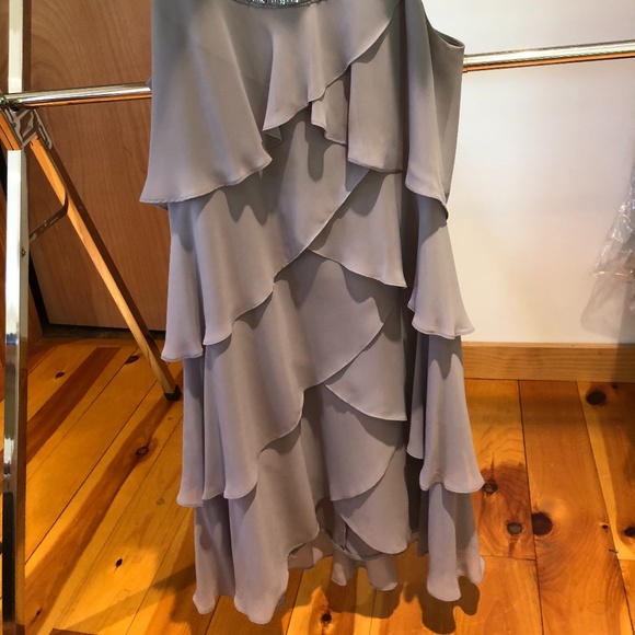 S.L. Fashions Gray Tulip Tiered Dress - Picture 2 of 13